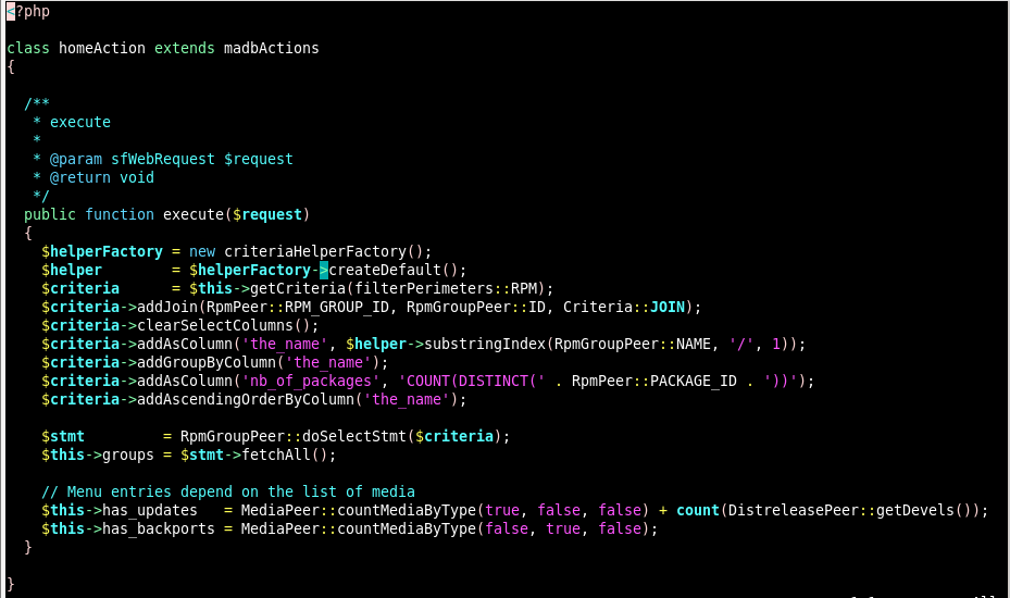 Código em PHP do antigo MADb